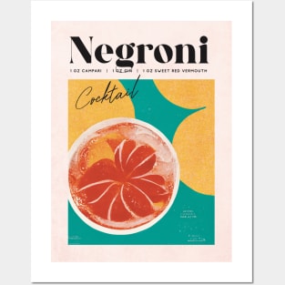 Negroni Retro Poster Sunny Room Bar Prints, Vintage Drinks, Recipe, Wall Art Posters and Art